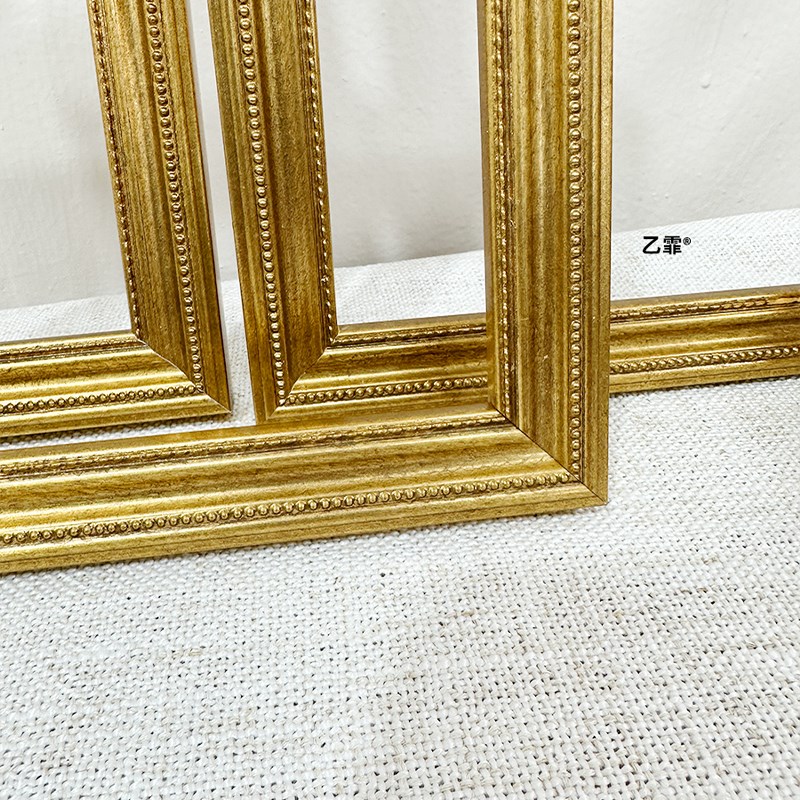 【乙霏家居】美式法式中古复古2cm 小金框油画古董实木装饰画画框