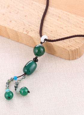 夏天衣服百搭挂件长款民族风毛衣链小清新女服装饰品玛瑙挂饰吊坠