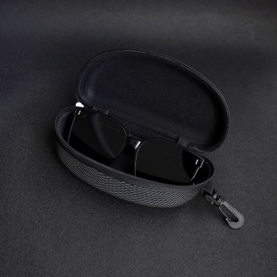 骑行眼镜盒抗压便携式挂钩拉链太阳眼镜盒时尚复古近视眼镜盒大号