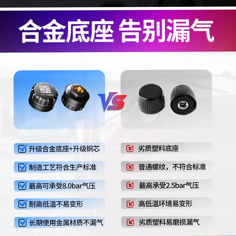 摩托车胎压监测器无线蓝牙手机APP便携耐用TMPS高精度胎压检测仪