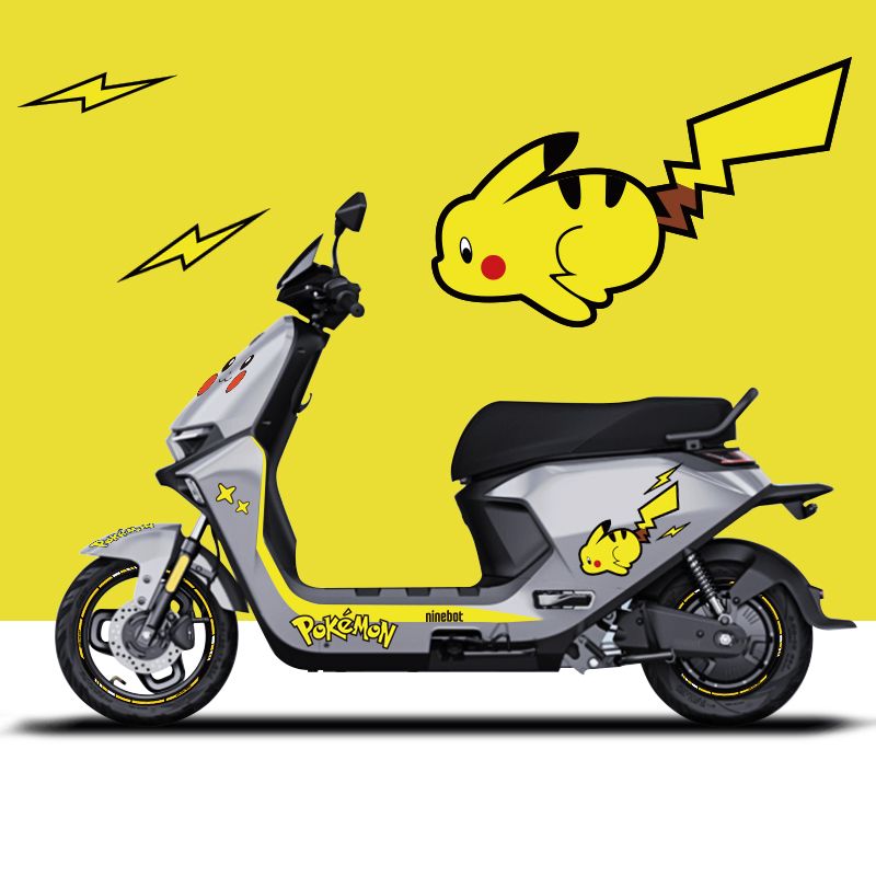 适用于九号M95C/85c/80c电摩托贴纸电动车装饰贴比卡丘卡通划痕贴