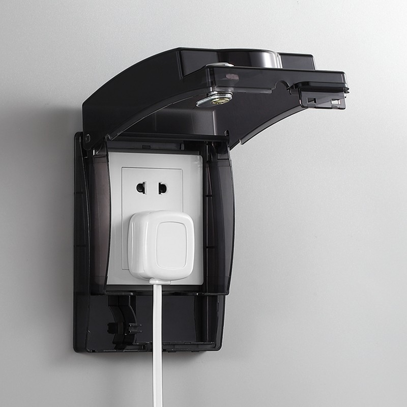 防水插座盒带锁86型开关t防水罩卫生间防水盒浴室面板防溅盒保护