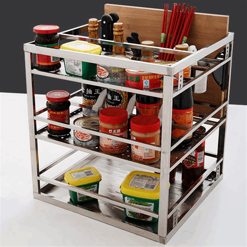 连体304不锈钢调味篮250调x味蓝厨房拉栏350收纳拉篮方管调味拉兰
