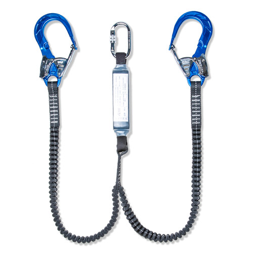 攀朗电工安全带弹力绳高空作x业大钩铝合金带挂钩缓冲包防坠保护