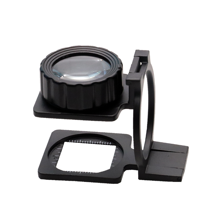 祈工15倍双镜头全o金属折叠放大镜黑色烤柒读数照布镜光学镜片