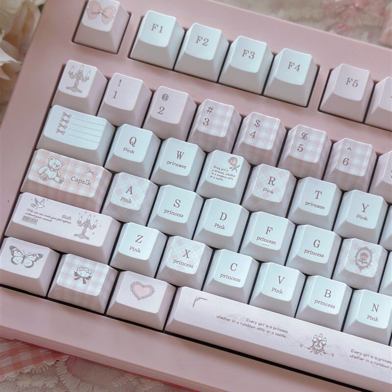 爱钟键盘b帽五面升华Pbt材料新原创时尚简单适配器机械键盘