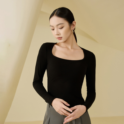 苏缇丝德绒保暖内衣女一体带胸垫