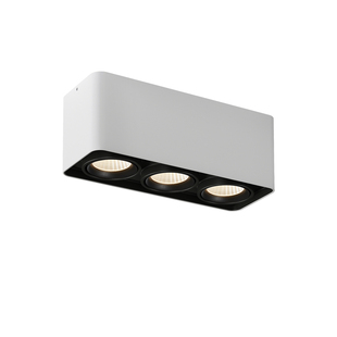 罗曼时光明装三头方形斗胆灯调光调色射灯led客厅家用cob卧室筒灯