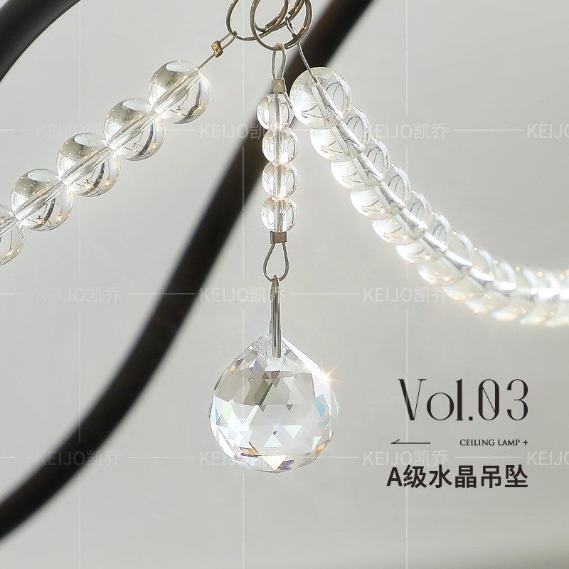 凯乔 法式中古客厅吊灯 简约铁艺水晶灯黑色个性餐厅吊灯蜡烛,家装灯饰光源,客厅吊灯,淘宝优惠券,粉丝福利购,淘宝优惠卷