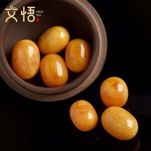天然鸡油黄老蜜蜡桶珠琥珀蜜蜡珠子DIY散珠手链吊坠项链串珠配件