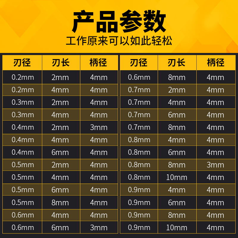钨钢微小径铣刀0.2 0.3 0.4 0.5 0.6 0.7 0.8 P0.9 5 mm平底刀球