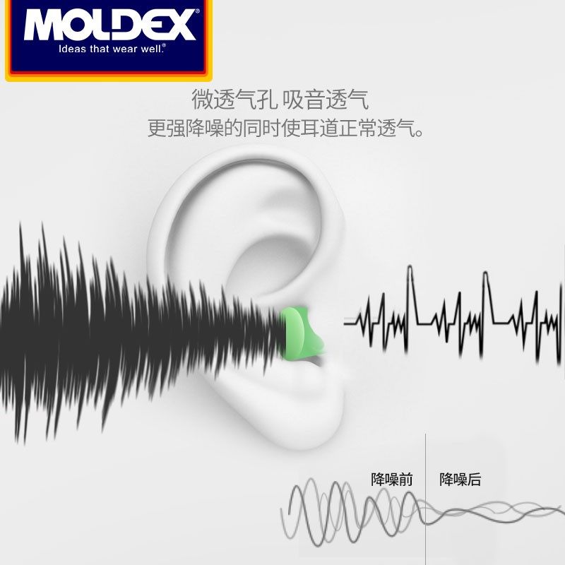 Moldex降噪耳塞防噪音睡x眠超级隔音宿舍学习专用海绵工业静音带