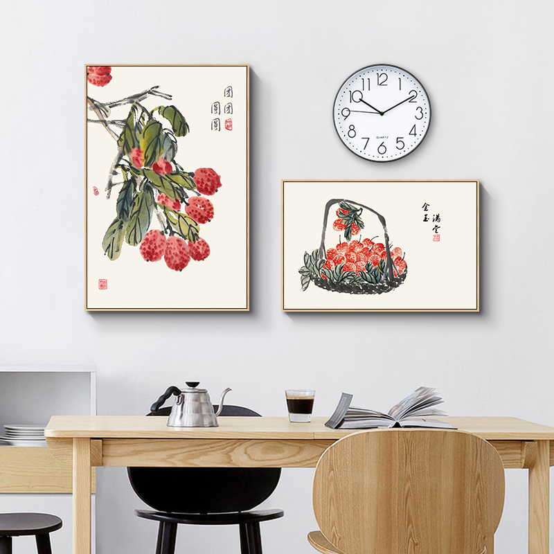 新中式餐厅墙面装饰画中式中国风饭厅组合创意个性U中餐厅墙壁挂