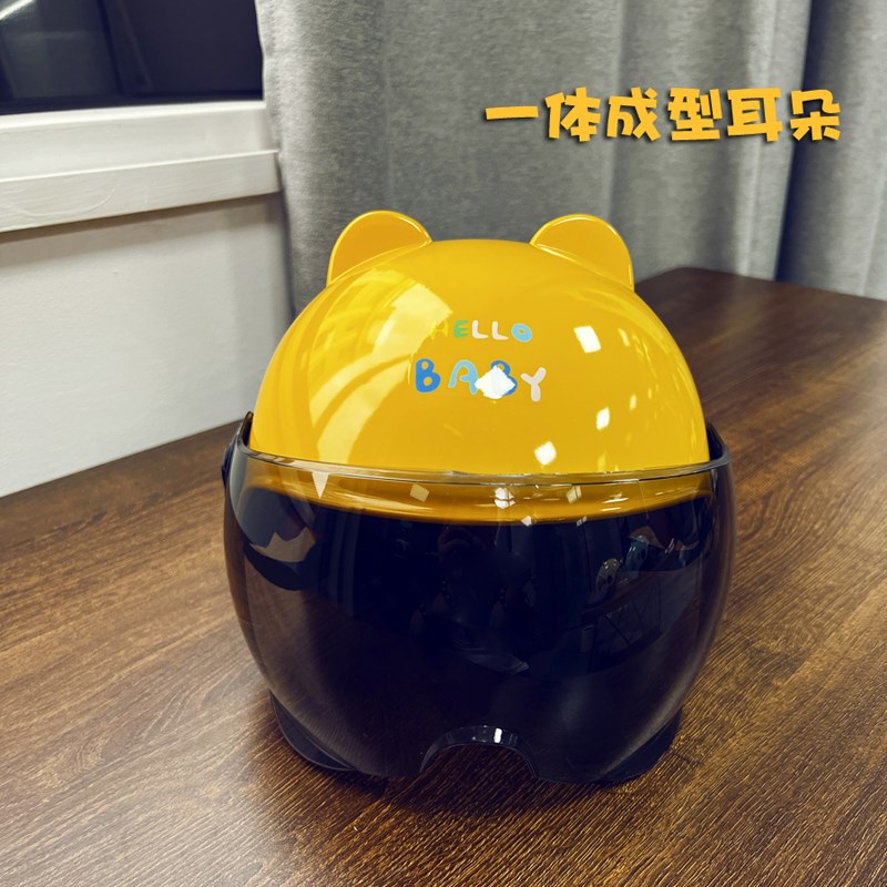 儿童电动车头盔可爱耳朵电t动车安全帽4-12岁男女童电车半盔夏季
