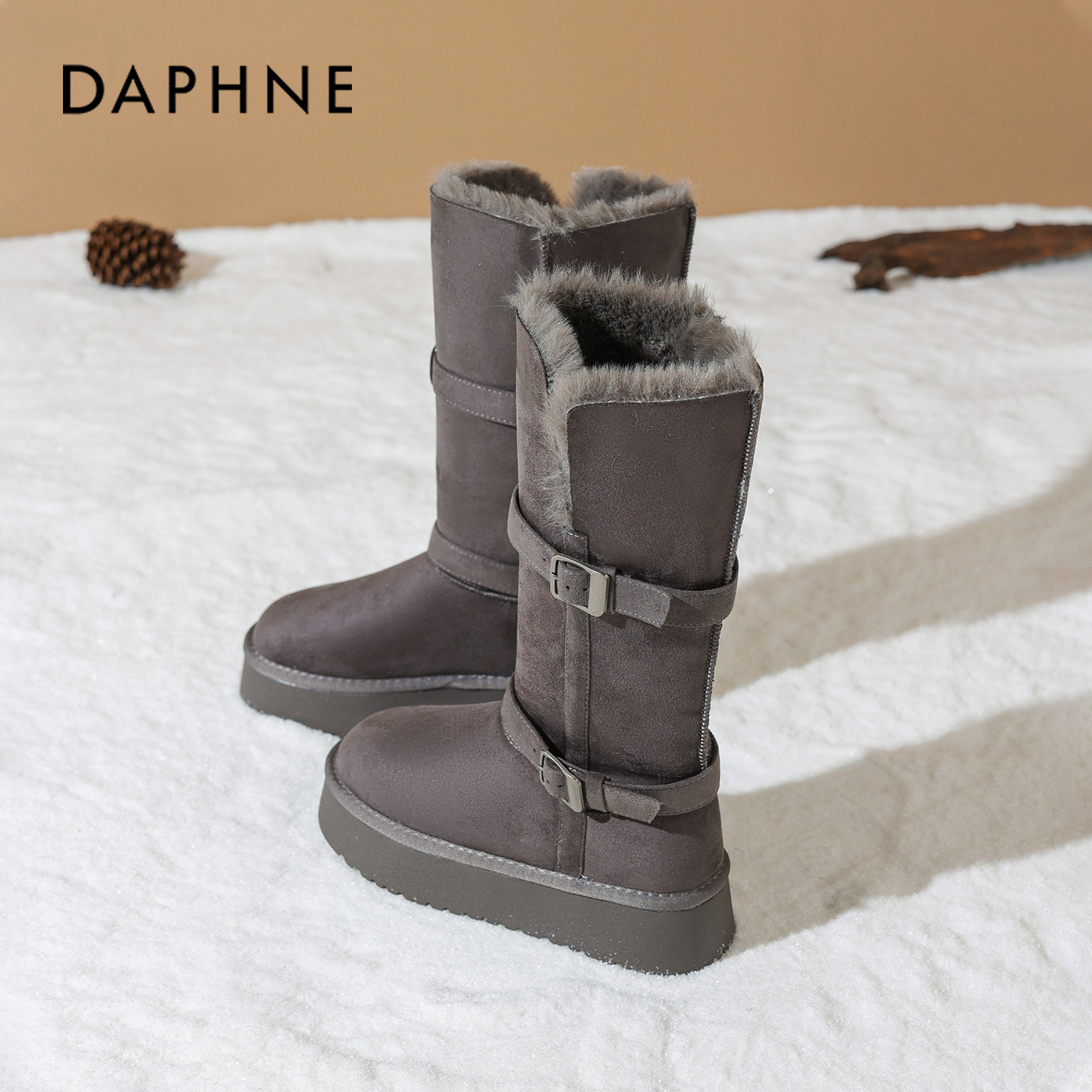 达芙妮长筒雪地靴女款2025新款冬