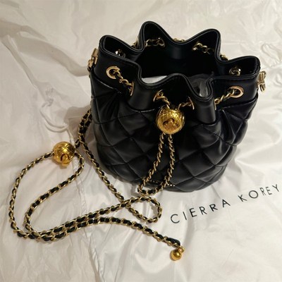 CIEA KOY香风庄园水桶包包女2025新款秋冬菱格链条单肩斜挎小包