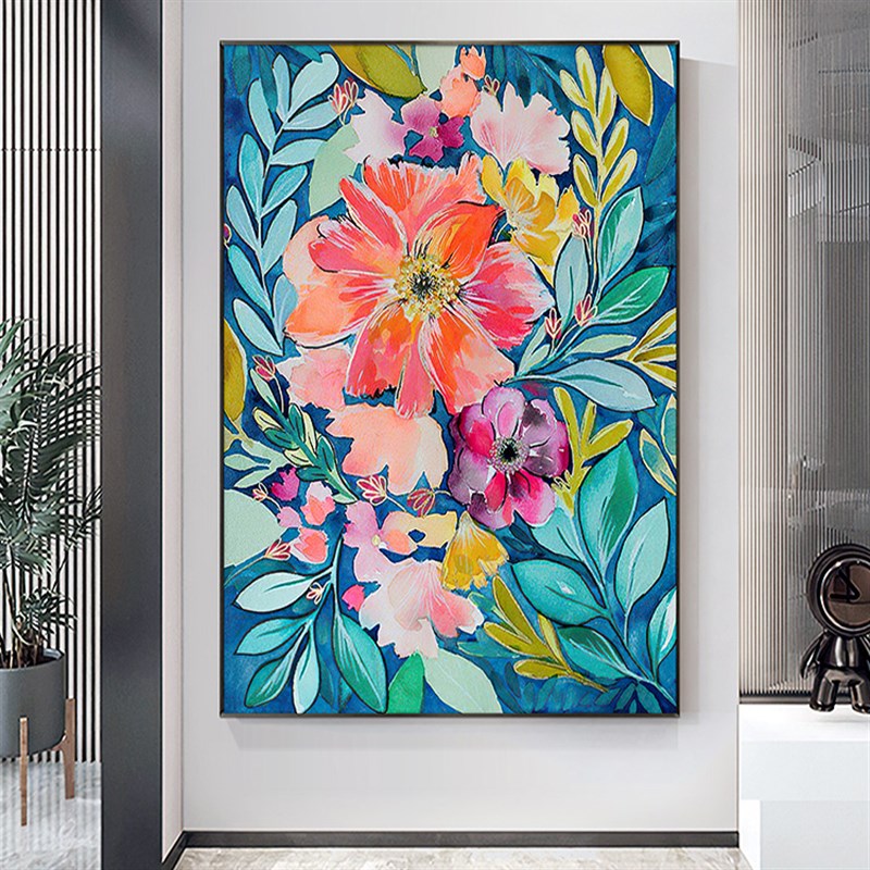 数字油画deiy填色油彩画花卉手工画画减压卧室装饰画客厅玄关玫瑰图片