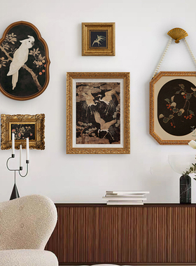 《瑞鹤》法式中古风仙鹤国风装饰画书房客厅餐厅斗柜墙面壁饰挂画