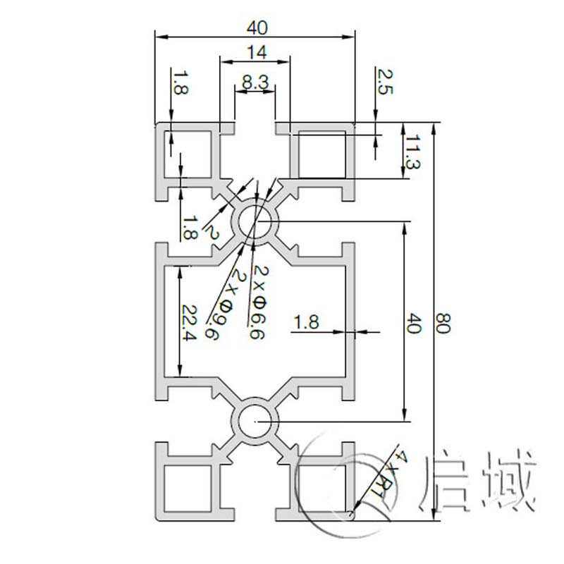 工业铝材4080GA国标轻型铝型材工业流水线铝型材铝合金4080型材