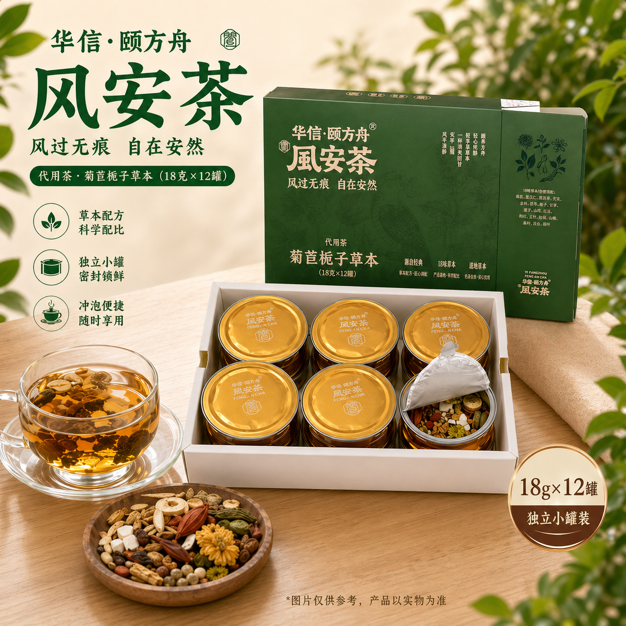 菊苣栀子酸绛茶风安茶
