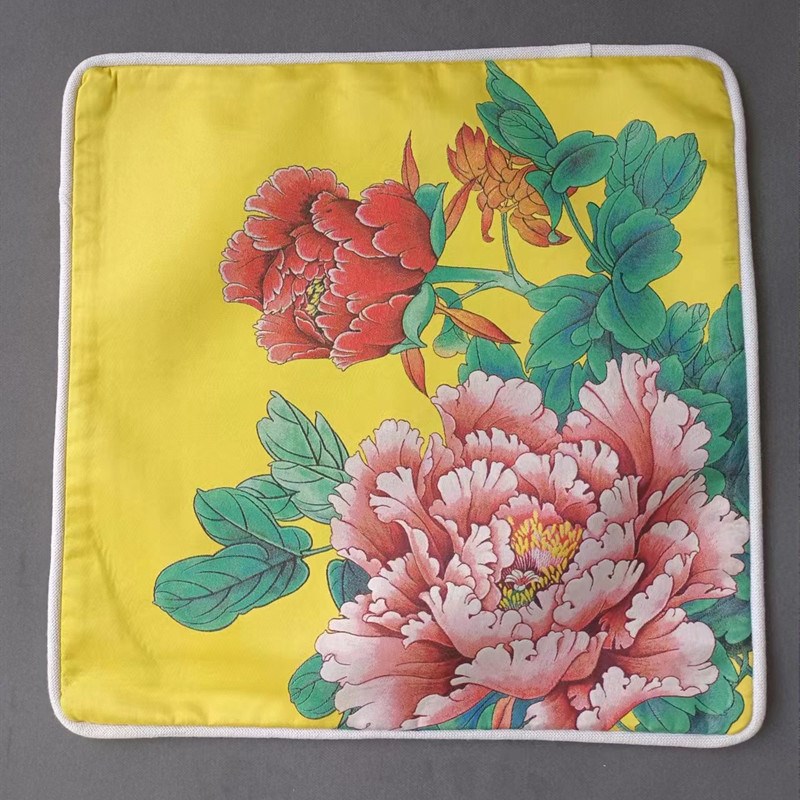 中国风抱枕靠垫复古方r形织锦缎面料        不含枕芯