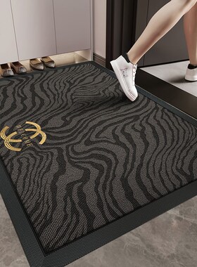 入户门地垫灰色耐脏高端别墅大门口进门脚垫免洗防滑家用加厚门垫