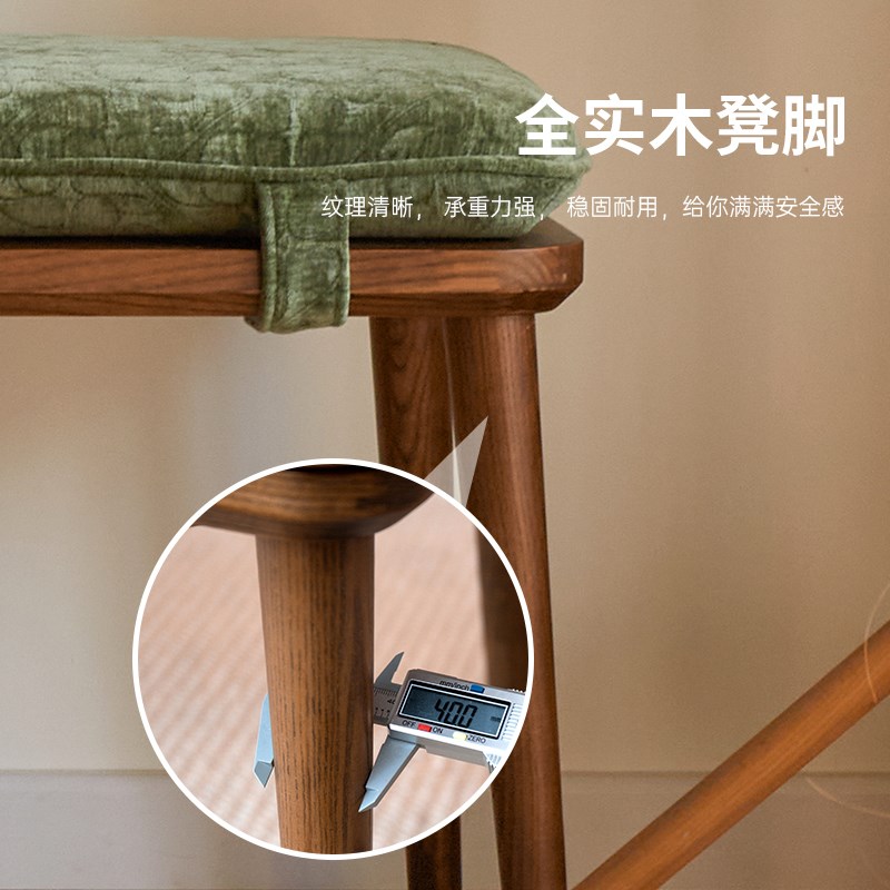 北欧复古实木入户换鞋凳家用坐凳门口玄关软包穿鞋凳进门凳床尾凳