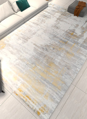 意式地毯客厅轻奢风沙发茶几毯现代简约北欧新中式高级浅灰色家用