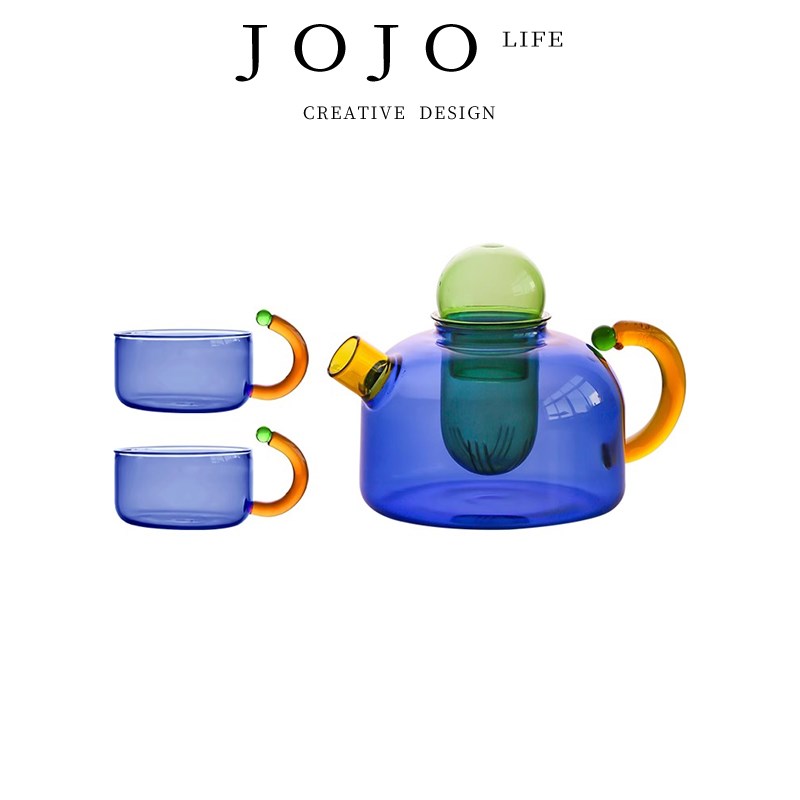 JOJOS L. PD.Fir.杯具创意撞色耐高温玻璃茶水分离过滤  玮杉