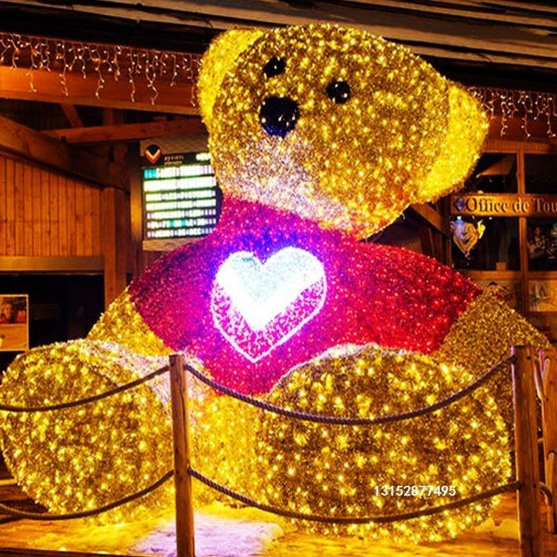 大型户外节日圣诞k灯光灯光熊造型灯景观造型灯展灯会灯光节造型
