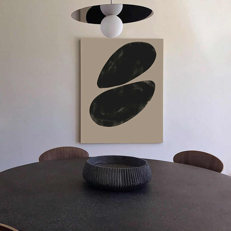侘寂风极b简色块装饰画ins现代客厅抽象画玄关loft工作室黑白挂画图片