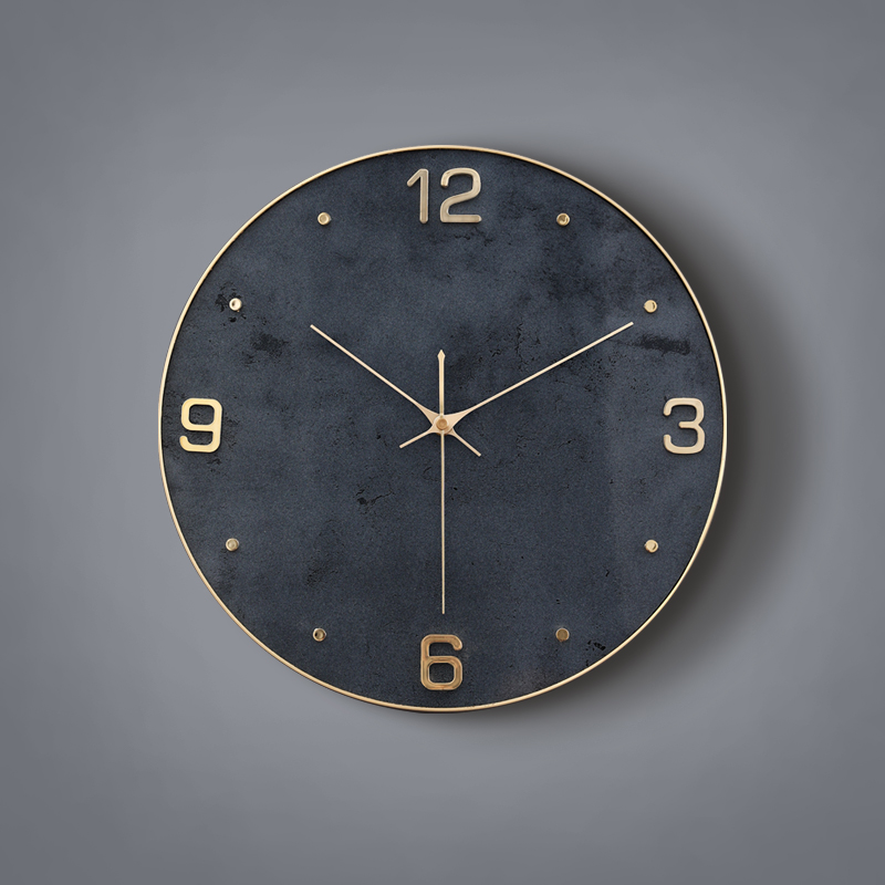 轻奢纯铜挂钟客厅家用时s尚个性时钟现代简约创意表挂墙超静音钟