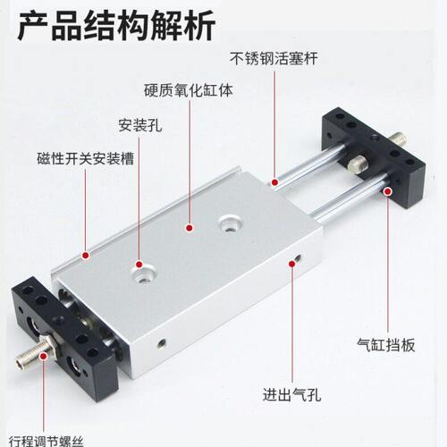 双轴双杆滑台气缸STMB16X25/50/75/100/125/150/175/200/250/300S