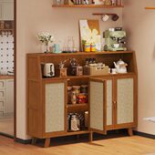 岛台柜单独移动中古风厨房茶吧一体餐边柜小户型吧台咖啡机置物架