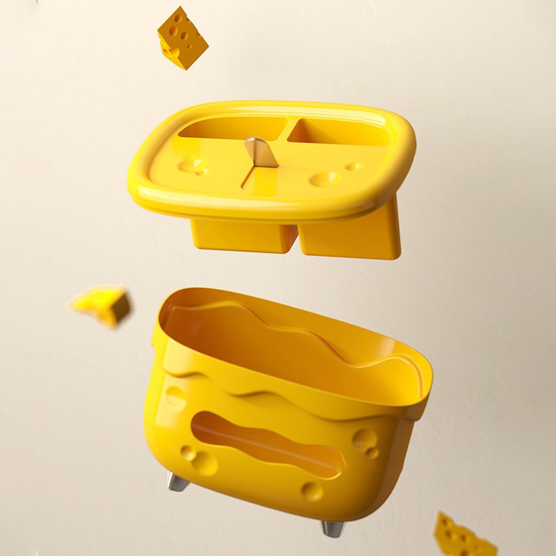 趣味奶酪纸巾盒多功能手机支架家用遥控器收纳盒S台面置物抽纸盒