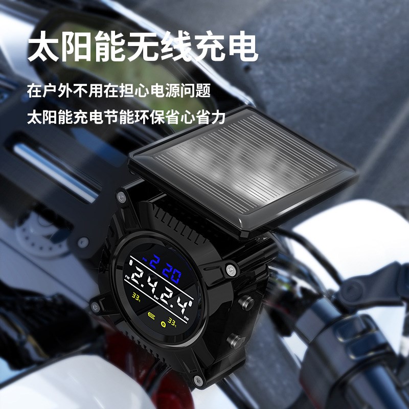 2024太阳能摩托车胎压监测器二B轮通用外置电动车摩托车实时监测