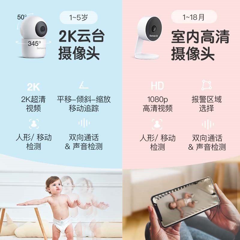 呼噜噜 婴儿监护器 宝宝呼吸监控器趴睡提醒温度预警新生儿看护仪