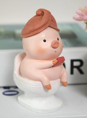 玩滑板的小猪创意汽车内饰摆件个性可爱送男女生高档车载漂亮礼物