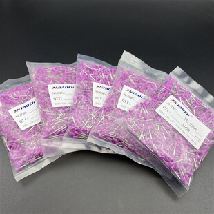 端子 接线针型 紫铜VE0208紫色管型端子 冷压端头1000只足量装