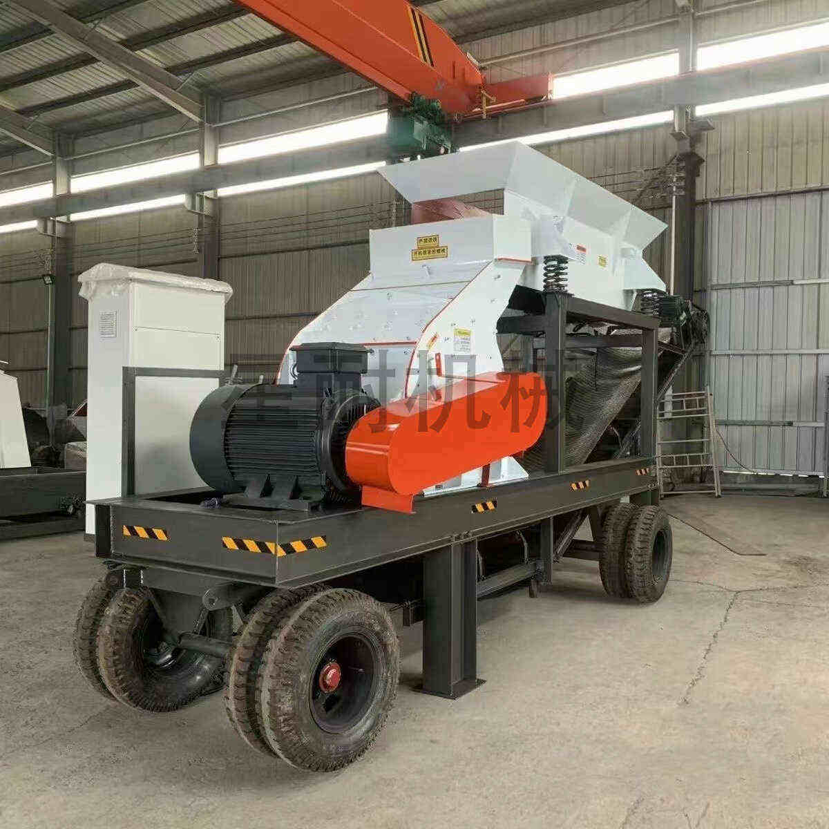可移动多功能锤式破碎机建筑垃圾粉碎机钢渣炉渣水泥块打砂制沙机