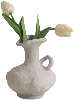 简约侘寂风文艺术感素胚陶瓷花瓶器民宿复古陶艺摆件民宿手作软装