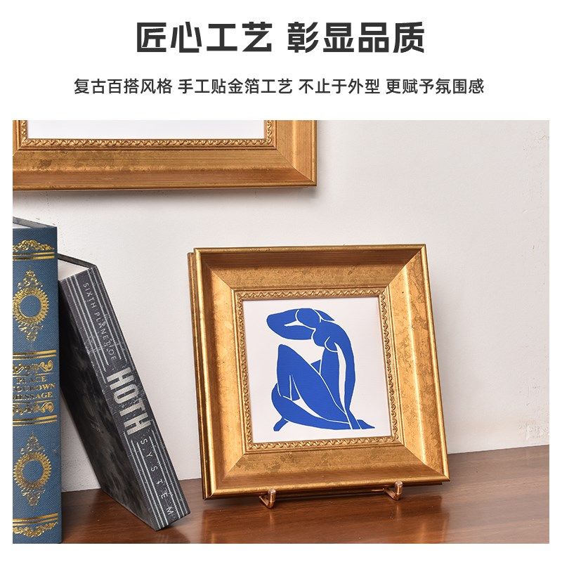 欧式实木做旧金色画框复古油画框外框装裱定制中古相框架挂墙镜框