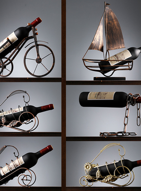 家用客厅葡萄酒红酒架欧式家居酒柜装饰品摆件现代简约.创意工艺