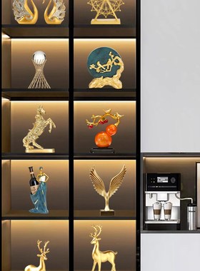 新中式高端轻奢客厅电视侧柜摆z件家居布局高端酒柜装饰用品全套