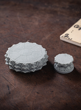 中式莲花台底座茶宠垫子摆件创意盖D置杯垫鱼缸造景客厅茶桌装饰