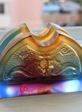 琉璃摆件创意家i居商务办公桌饰品福到名片夹同事朋友礼品礼物实