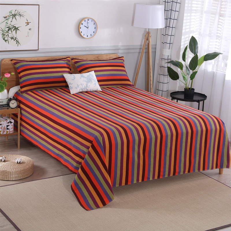 传统手工老粗布床单单件加厚加密单人双人不起皱单子秋冬季大炕单