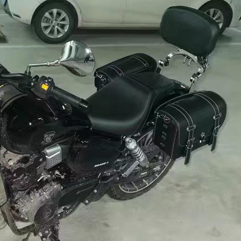 适用奔达250/400原驰兽边包复古改装边箱帆布侧包无损安装