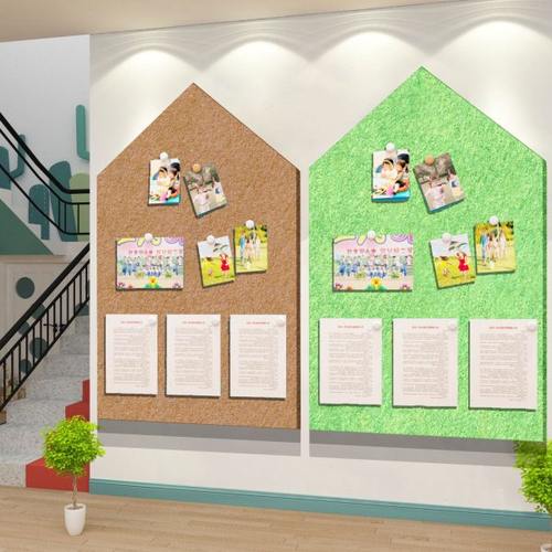 幼儿园墙面环创材料走廊楼梯托管班艺术培训机构文化墙装饰毛毡板