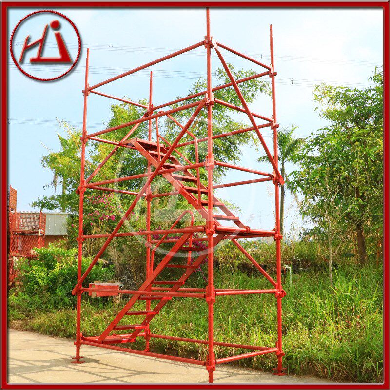 建筑高墩安全爬梯盘扣香蕉头脚手架装修楼梯质量有保障